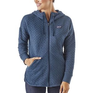 Patagonia Organic Cotton Quilted Full Zip Hoodie Navy